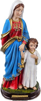 Imagem Escultura Maria Passa na Frente 20 Cm Gesso