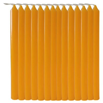 Vela Palito Laranja 18cm Kit 10 Unidades