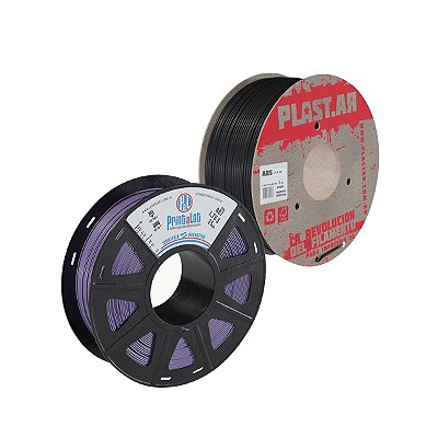 Kit 1 Filamento ABS Violeta 1,75mm 1 kg Printalot + 1 Filamento ABS Preto 1,75mm 1 Kg PlastAr