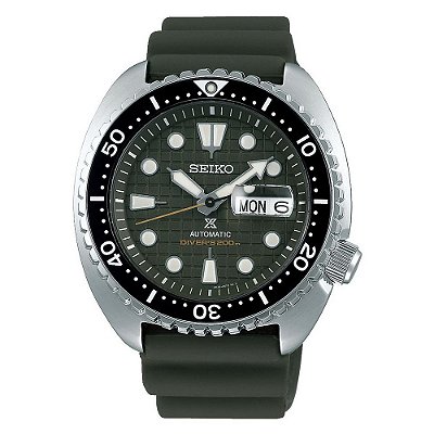 Relógio Seiko Prospex king Turtle Army Green SRPE05K1 Safira + Cerâmica