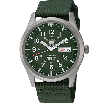 Relógio Seiko 5 Militar Sports Militar Verde SNZG09B1