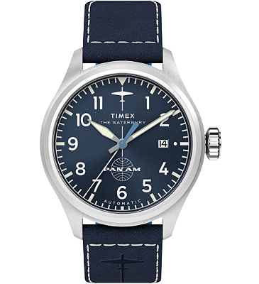 Relógio Timex Waterbury GMT Pan Am Automático TW2Y38800
