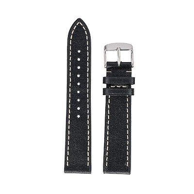 Laco Pulseira Couro Stuttgart/Karlsruhe Preta 20mm ( Modelos 42 )