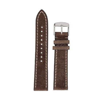 Laco Pulseira Couro Stuttgart/Karlsruhe Marrom Vintage 20mm ( Modelos 42 )