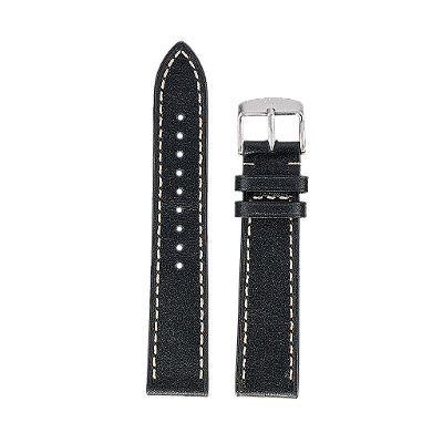 Laco Pulseira Couro Stuttgart/Karlsruhe Preta 18mm ( Modelos 39 )