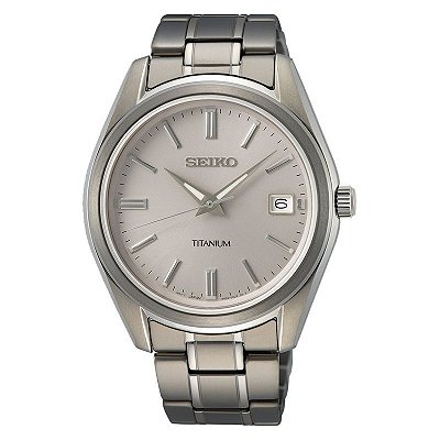 Relógio Seiko Quartz Sur369b1 Titanium + Safira Masculino