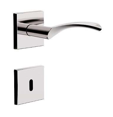 Fechadura de Porta Interna 740/119 Quadrada Inox Cromada 3F