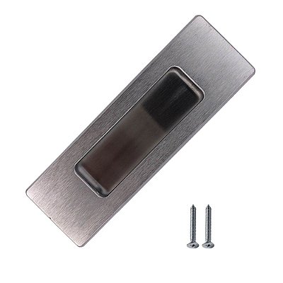 Puxador Concha Inox Escovado de Embutir Porta de Correr 15cm