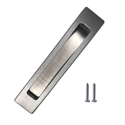 Puxador Concha Inox Escovado de Embutir Porta de Correr 25cm