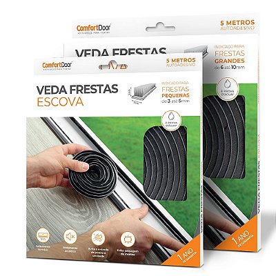 Veda Frestas Escova Adesiva 5x7mm Para Portas e Janelas 5m