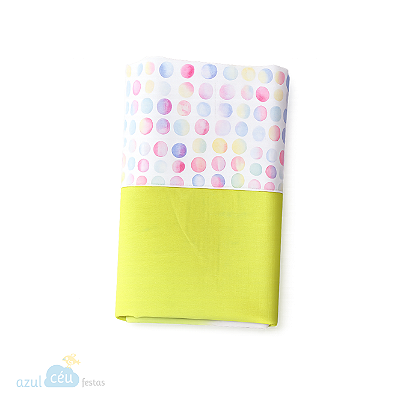 Trilho de mesa de tricoline dupla face com barra colorida – 0,45 x 1,45 m