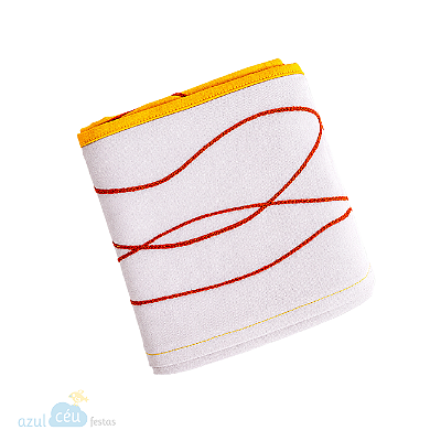 Toalha de mesa de tricoline – 1,45 x 1,45 m com barra com colorida e bordado
