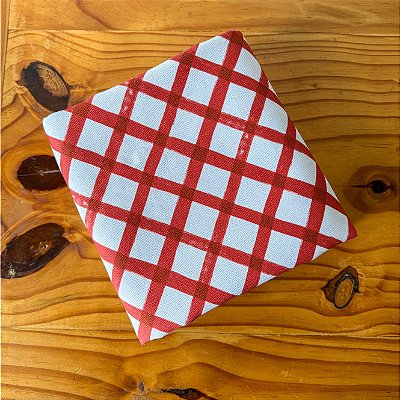 Toalha de Mesa Tricoline Xadrez Vermelha – 1,45 x 1,45 m