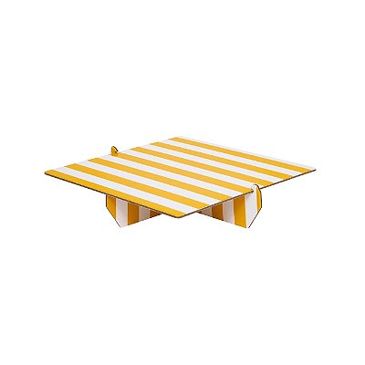 Bandeja Quadrada Listra Amarelo Queimado 20cm x20cm