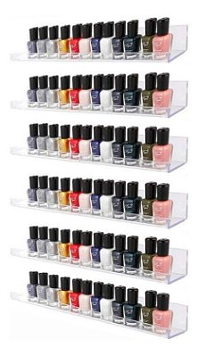 5 Expositor Prateleira Esmalte Organizador Manicure 40x6cm