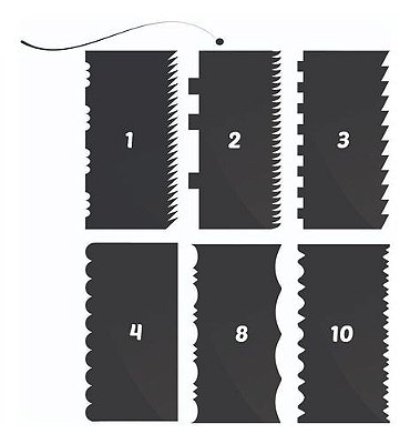 Espátula Acrílica Decorativa E Alisadora De Bolo Kit 06 Und