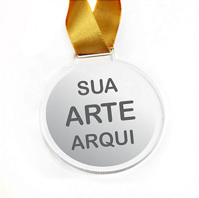 Medalha Redonda 5cm Acrílico Cristal P/ Personalizar - 50und