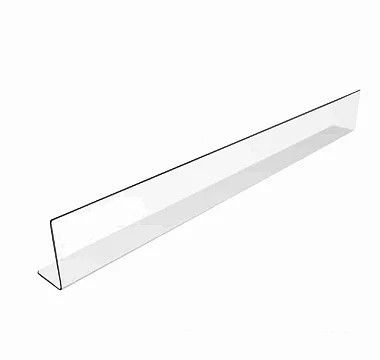 Cantoneira Aparadora Para Gôndola Tamanho 50x5cm PVC Cristal