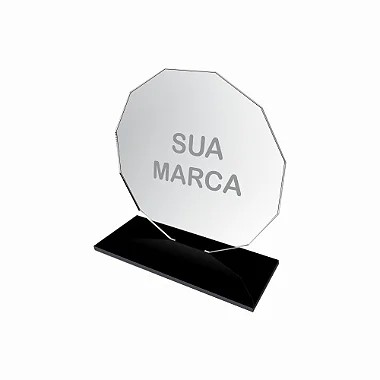 Troféu Diamante Acrílico Cristal 15x15cm S/ Personalização