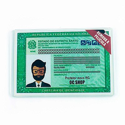 Capa Proteção p/ Novo RG Identidade Cristal Rígida 50und