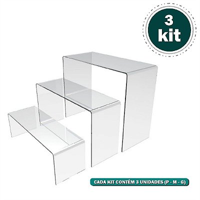 Display Expositor Acrilico Calçados Sapatos Kit 3 Conjuntos