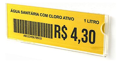 Display Porta Etiqueta De Preço P/ Gondola 10x3,5cm Kit 10u