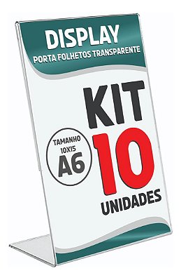 10 Displays L Expositor 10x15 Acrílico Cardápio Pix Qr Code