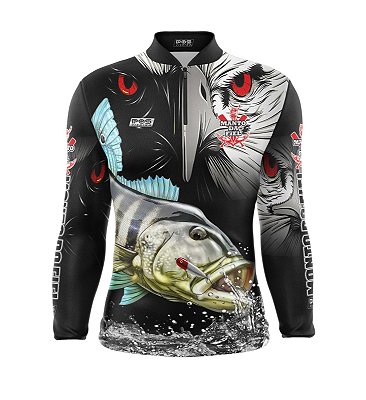 Camisa de Pesca Proteção Solar FPU 50+ Marca Pqs Fishing - Futebol -  Gavião - Modelo 02 - Tucunaré