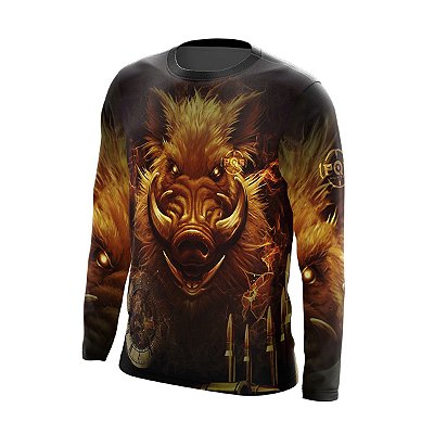 Camisa Pqs Hunters Master Fire 01 Manga Longa