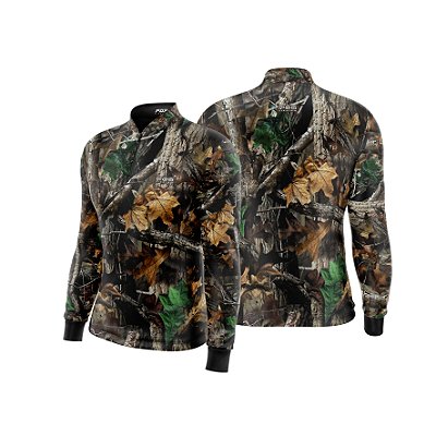 Camisa de Pesca Gola com Zíper 2019 Ref. 04 Estampa Camuflado