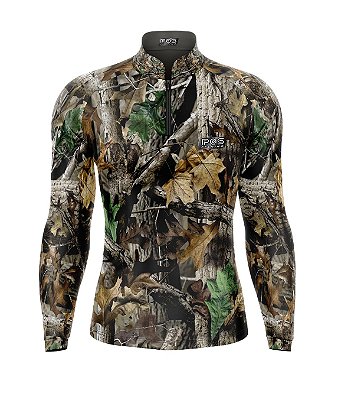 Camisa de Pesca Gola com Zíper 2019 Ref. 04 Estampa Camuflado