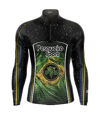 Camisa de Pesca Gola com Zíper 2019 Ref. 07 Estampa Brasil