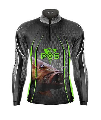 Camisa de Pesca Gola com Zíper 2019 Ref. 08 Estampa Peixe de Água Doce