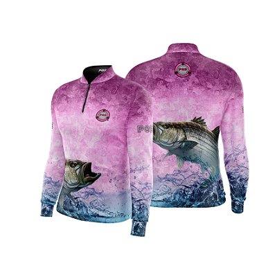 Camisa de Pesca Gola com Zíper 2019 Ref. 13 Estampa Peixe de Água Doce