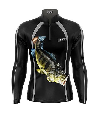 Camisa de Pesca Gola com Zíper 2019 Ref. 31 Estampa Peixe de Água Doce