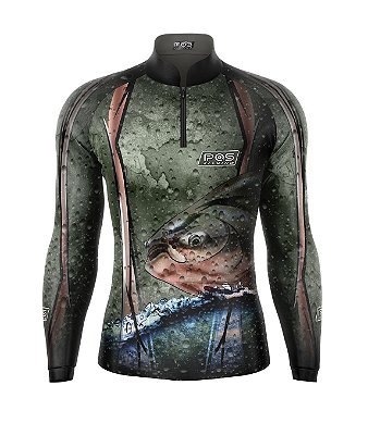 Camisa de Pesca Gola com Zíper 2019 Ref. 48 Peixe Tambaqui de Água Doce