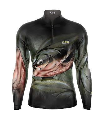 Camisa de Pesca Gola com Zíper 2019 Ref. 54 Peixe Tambaqui de Água Doce