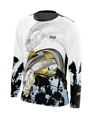 Camisa de Pesca Gola Redonda Ref. 08 Peixe Robalo de Água Doce