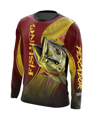 Camiseta de pesca proteção UV50 Tucunaré Brasil - GOCA 01 - GG