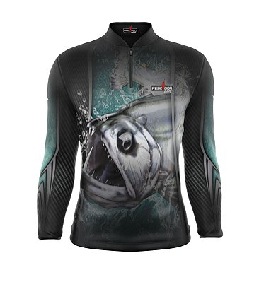 Camisa de Pesca Manga Longa Proteção Solar FPU 50+ Marca Pescador Fishing Coleção I Ref. 05 Peixe Cachorra