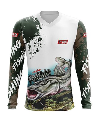 Camisa de Pesca Gola V Ref. 08 Peixe Pintado de Água Doce