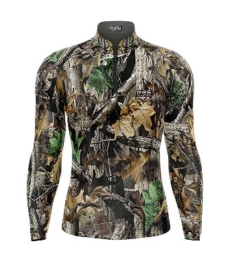 Camisa de Pesca Gola com Zíper 2020 Ref. 04 Estampa Camuflado