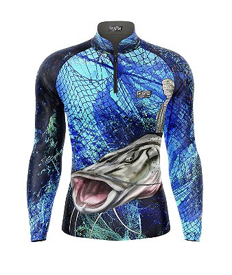 Camisa de Pesca Gola com Zíper 2020 Ref. 11 Peixe Pintado de Água Doce