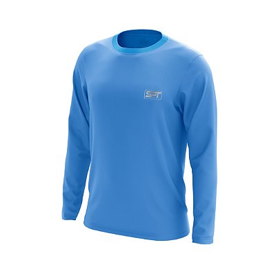 Camisa Camiseta Segunda Pele Manga Longa Proteção Solar FPU 50+ Marca Spartan – Azul Celeste