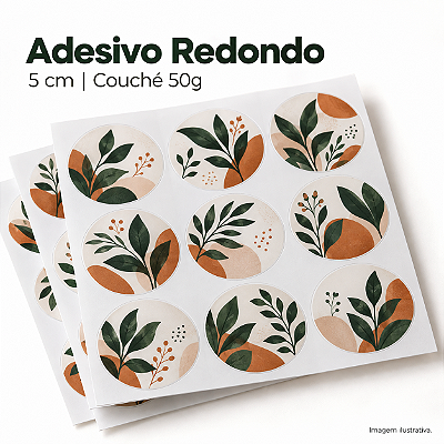 Adesivo Redondo Personalizado 5 cm em Folha
