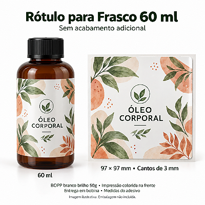 Rótulo Personalizado para Frasco 60 ml em BOPP