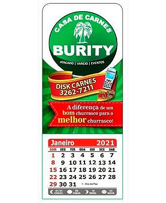 Imã de Geladeira com Calendário