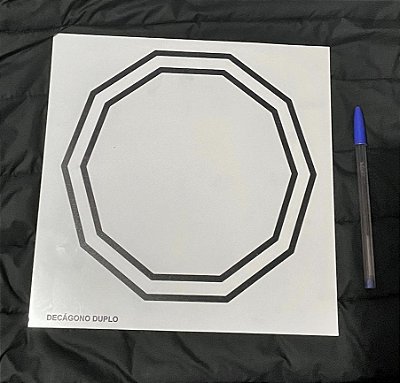 Placa Radiônica Decágono Duplo em PVC 24x24 cm