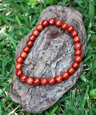 Pulseira elástico Jaspe Vermelho - Signo de Touro