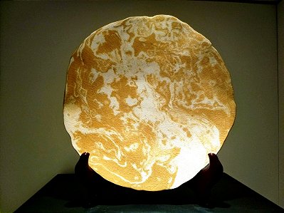 Prato de Ceramica Paleteado a mao - Lua Cheia - Ceramica de Alta Temperatura Feito a Mao